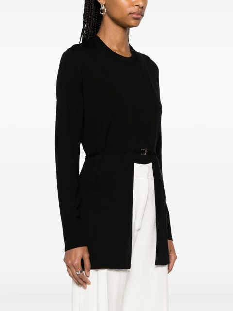 Chloé belted wool cardigan - Black