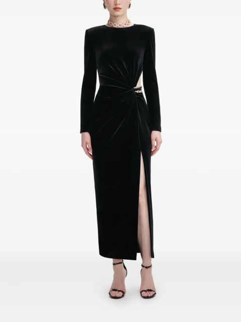 Self-Portrait velvet midi dress - Black - zdjęcie produktu nr 1