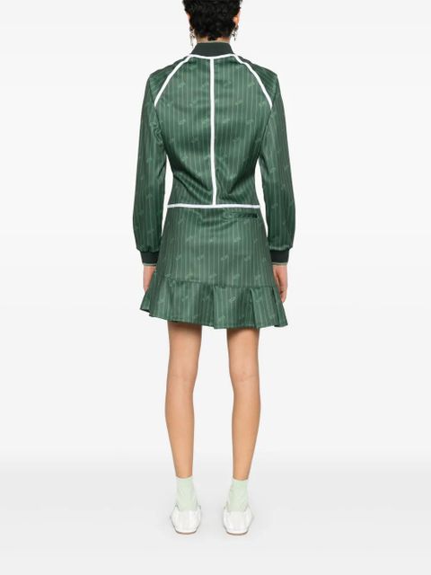 GCDS pinstriped zip-up mini dress - Green