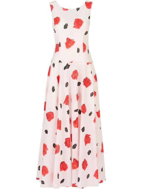 Marni rose-print midi dress - White - zdjęcie produktu nr 1
