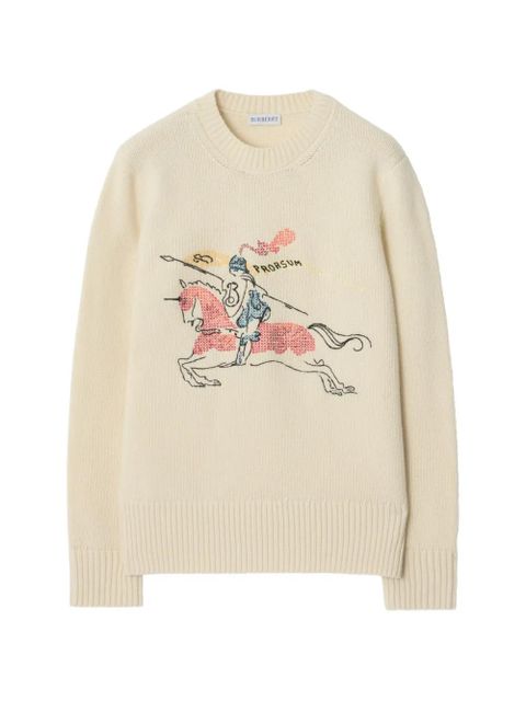 Burberry Cross-Stitch EKD equestrian sweater - Neutrals - zdjęcie produktu nr 1