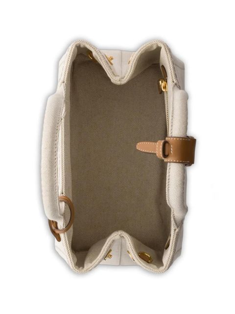 Prada Jardini re small cotton canvas bag - Neutrals