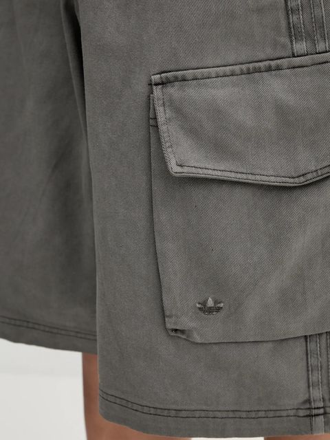 adidas Originals szorty jeansowe Cargo Jorts damskie kolor szary gładkie high waist JD0139