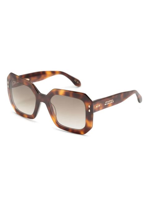 Isabel Marant Eyewear Hexagonal logo details sunglasses - Brown - zdjęcie produktu nr 2