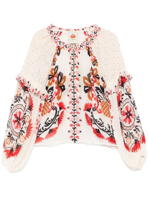 FARM Rio Cashew Mandala blouse - Neutrals - zdjęcie produktu nr 1