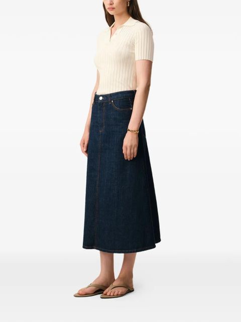 AMI Paris ribbed short-sleeves polo top - Neutrals