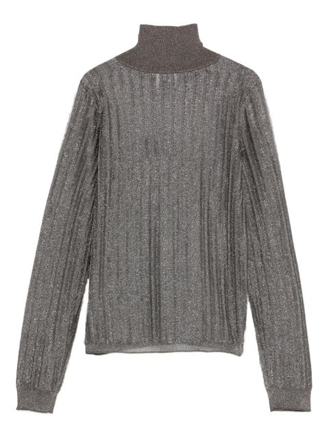 Alysi ribbed metallic top - Grey - zdjęcie produktu nr 2