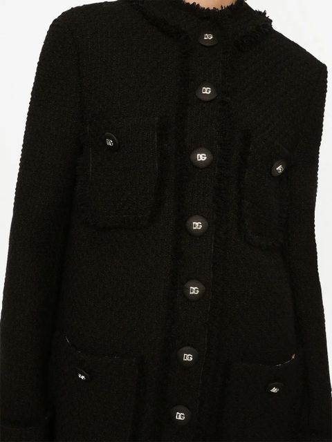 Dolce & Gabbana single-breasted tweed coat - Black