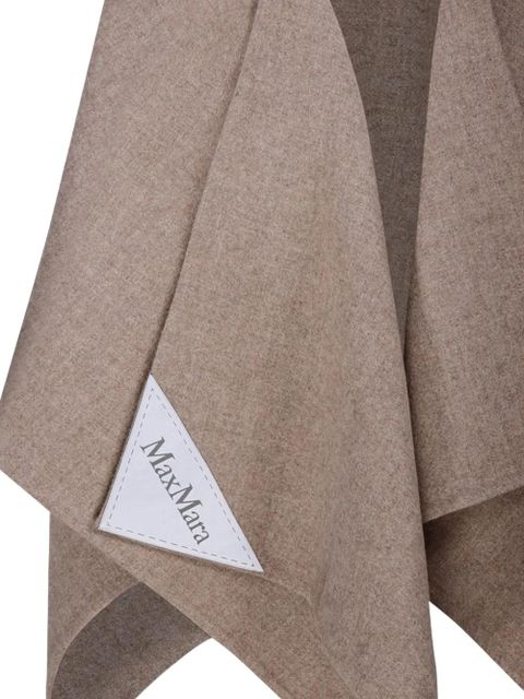 Max Mara logo-patch asymmetric cape - Neutrals