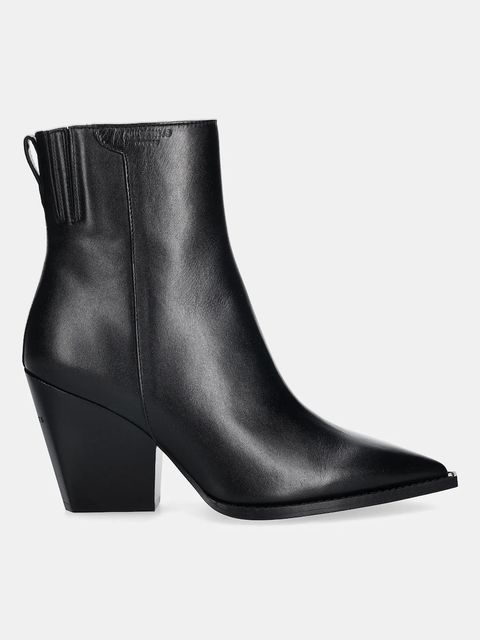 AllSaints botki skórzane Rizzo Boot damskie kolor czarny na słupku W025FD - zdjęcie produktu nr 2