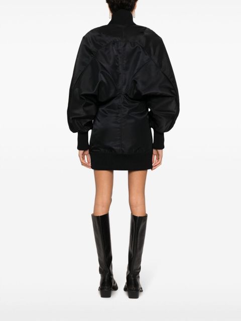 Off-White puff-sleeve zipped minidress - Black