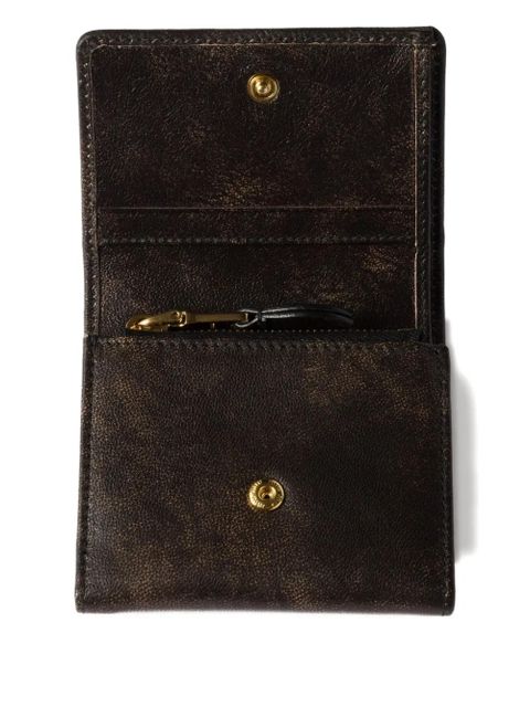 Miu Miu small logo-embossed leather wallet - Brown