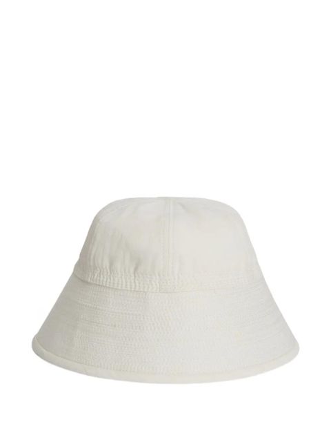 Jil Sander topstitching linen bucket hat - White - zdjęcie produktu nr 1