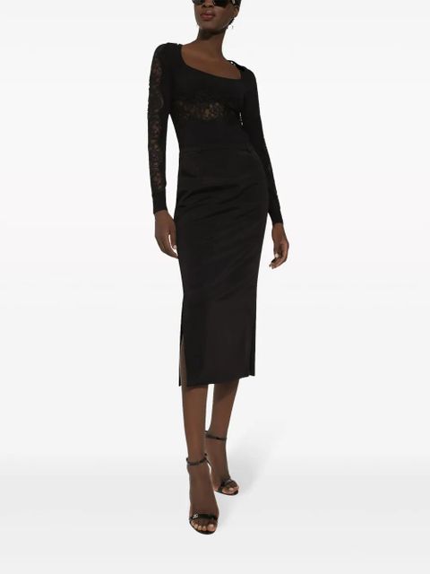 Dolce & Gabbana floral-lace knit jumper - Black - zdjęcie produktu nr 2