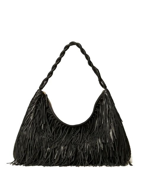 TWINSET Liliane fringed woven large shoulder bag - Black - zdjęcie produktu nr 1