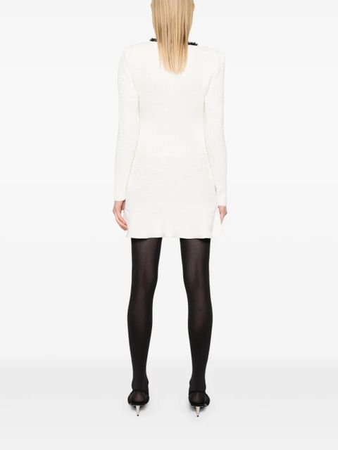 Self-Portrait knitted mini dress - White