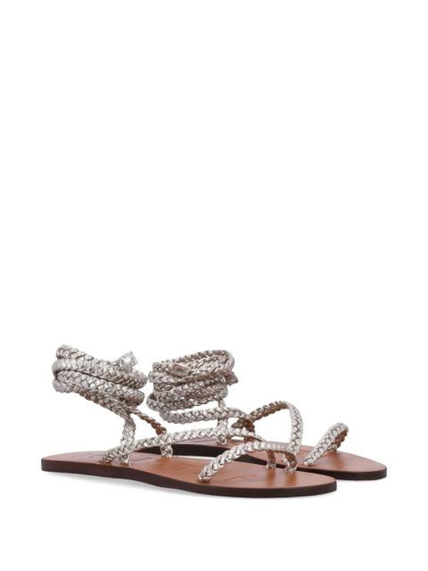 Manebi braided lace-up sandals - Silver - zdjęcie produktu nr 2