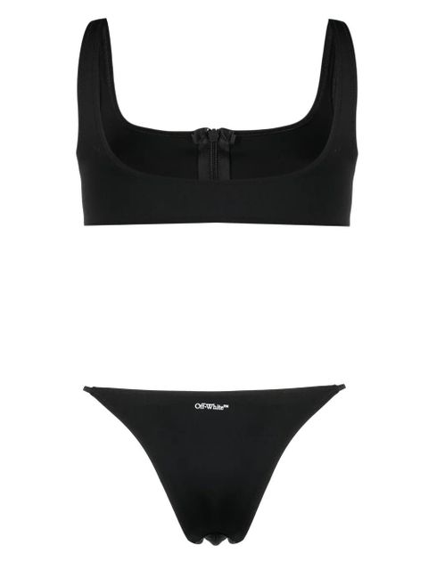Off-White zipped logo-print bikini - Black - zdjęcie produktu nr 2