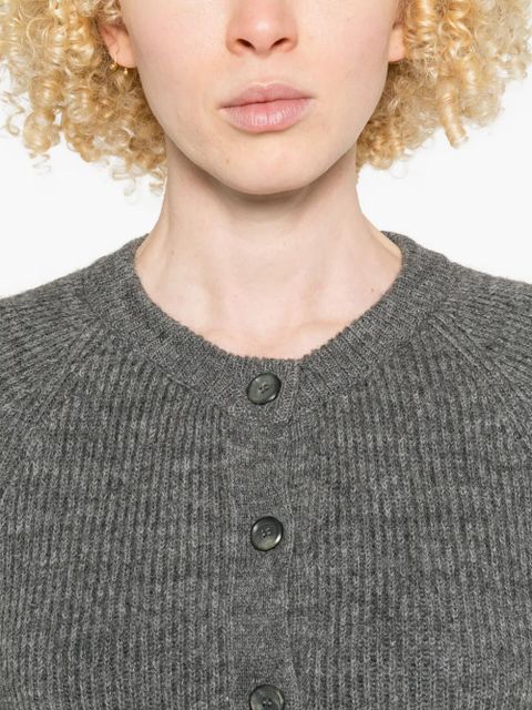 Moschino buttoned ribbed cardigan - Grey