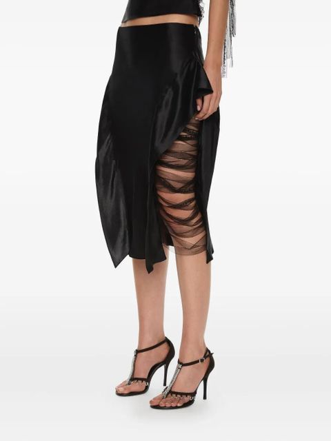 Christopher Esber Lattice lace silk top - Black