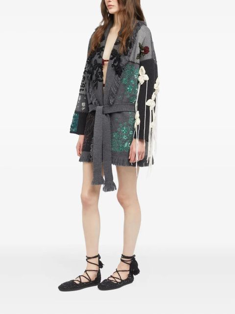 Alanui Midnight In Manhattan patchwork cardigan - Grey