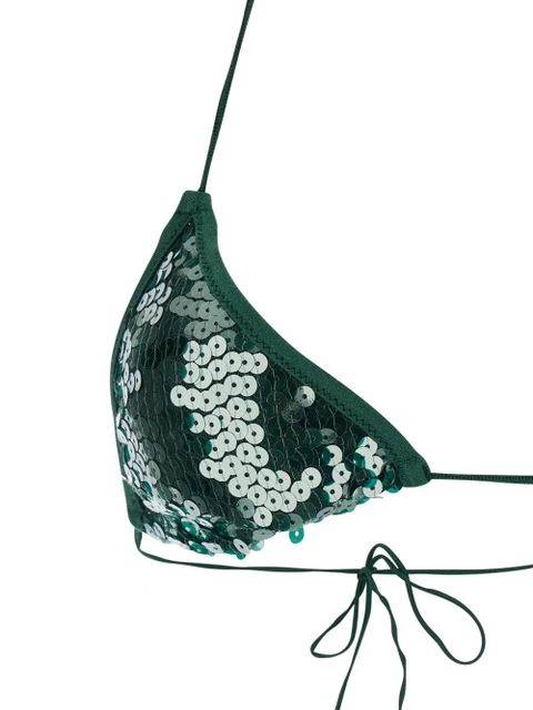Oséree Paillettes sequin-embellished bikini - Green
