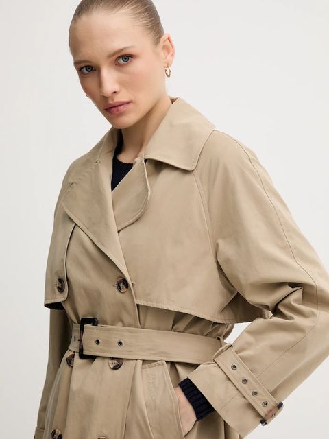 Pepe Jeans trencz kolor beżowy PL4024349