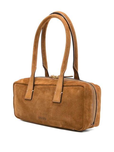 STAUD The Dude suede zip-top tote bag - Brown