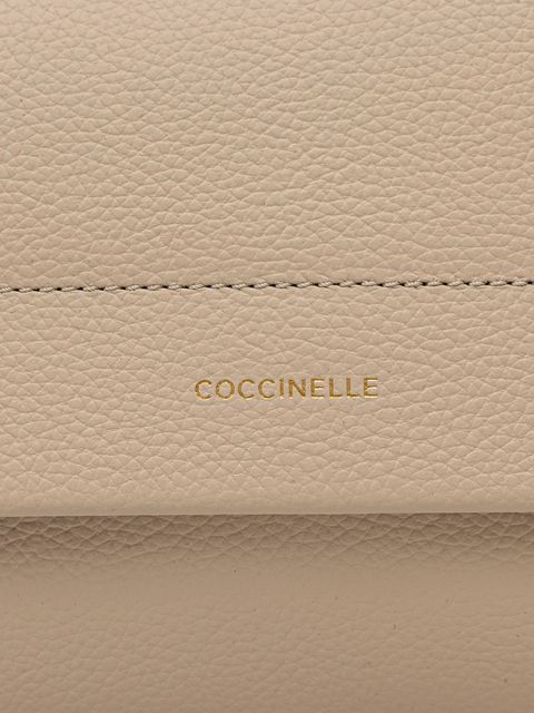 Coccinelle torebka skórzana BOHEME GRANA DOUBLE kolor beżowy E1.M50.12.01.01