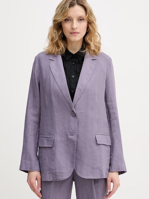 United Colors of Benetton marynarka jednorzędowa damska lniana - zdjęcie produktu nr 1