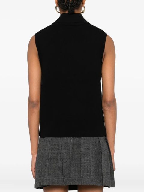 SANDRO buttoned sleeveless top - Black