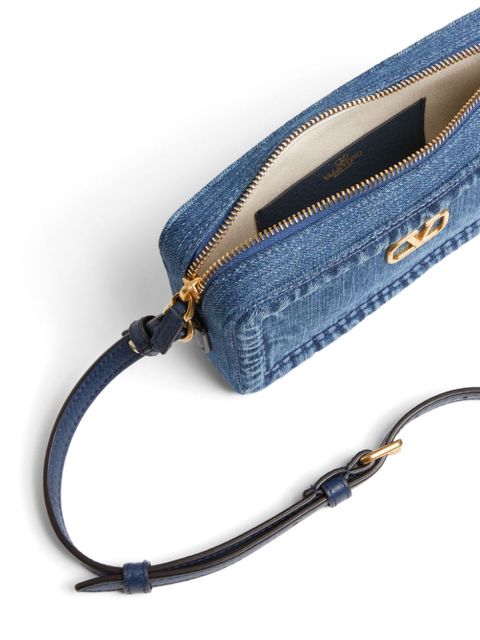 Valentino Garavani mini Alltime denim shoulder bag - Blue