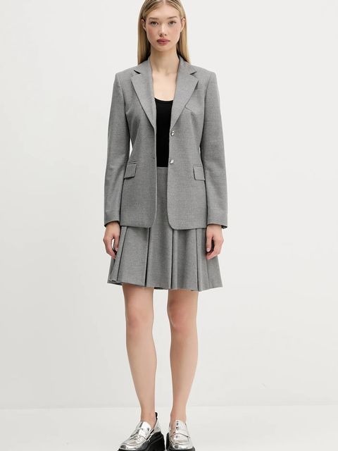 HUGO marynarka kolor szary jednorzędowa gładka 50547587