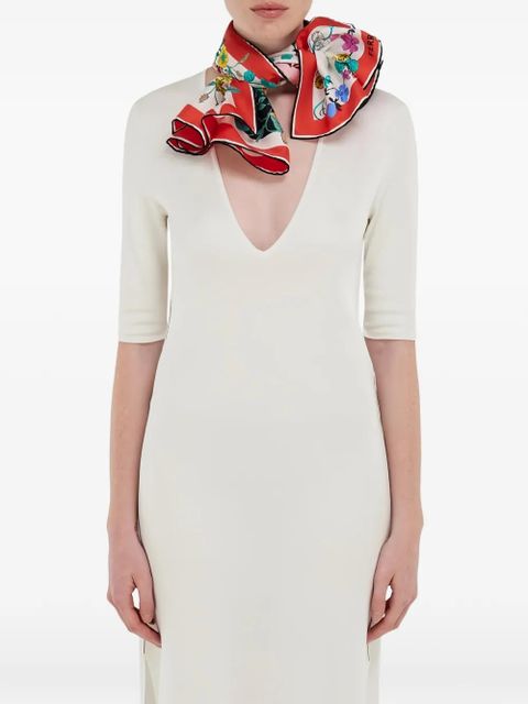 Ferragamo pegaso-print scarf - White