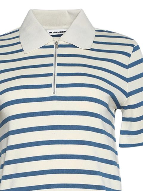 Jil Sander striped-pattern zip-collar polo shirt - Neutrals - zdjęcie produktu nr 2