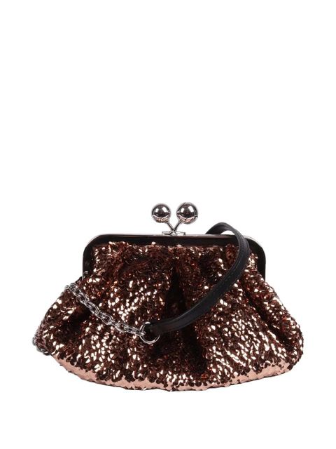 Weekend Max Mara Targa sequin-embellished shoulder bag - Brown
