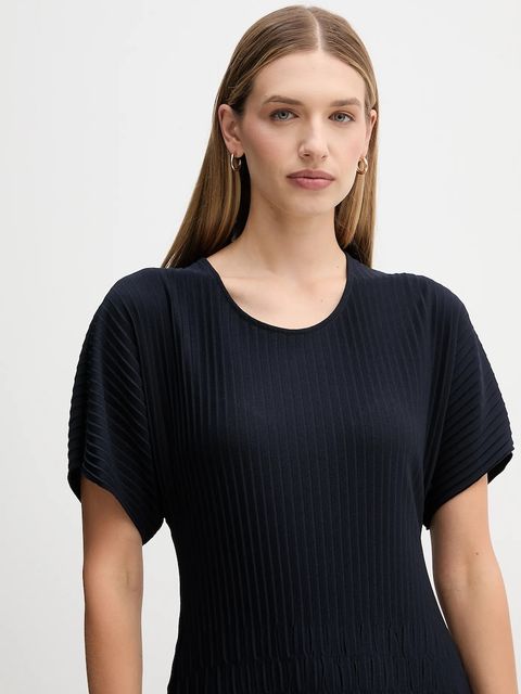 Sandro Ferrone sukienka kolor granatowy midi rozkloszowana S14YBFBACILLO