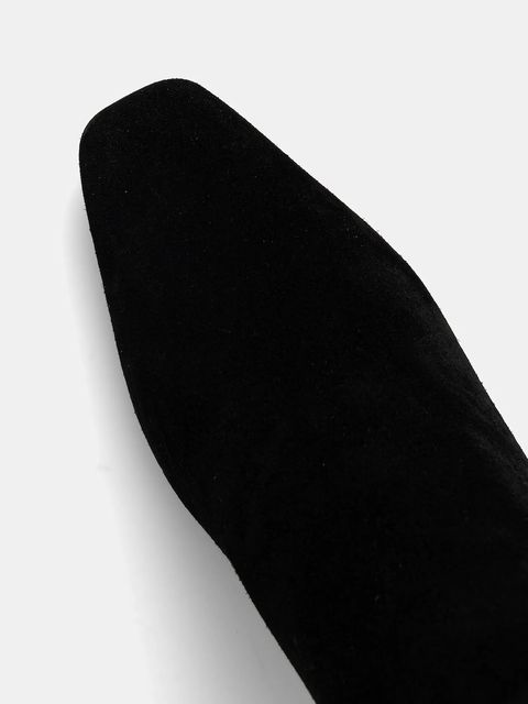 Answear.LAB kozaki zamszowe kolor czarny na szpilce