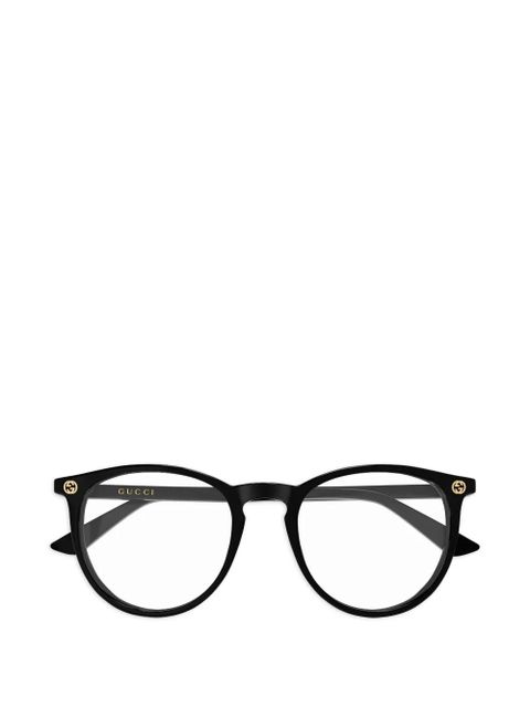 Gucci Eyewear round-frame logo-detail glasses - Black - zdjęcie produktu nr 1