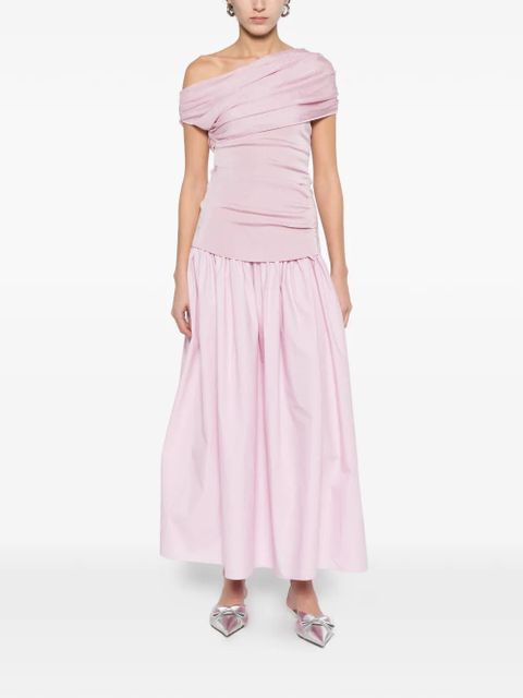 Self-Portrait draped ruched midi dress - Pink - zdjęcie produktu nr 1