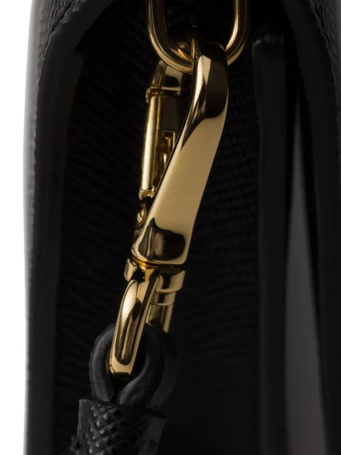 Prada triangle-logo leather mini bag - Black