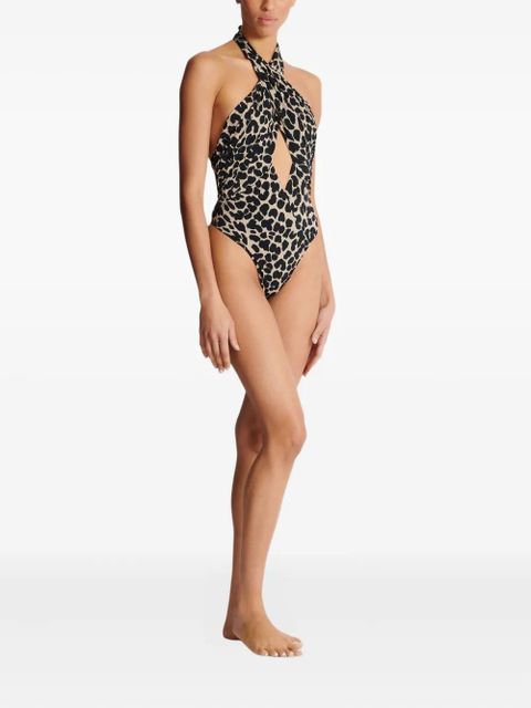 Balmain leopard-print swimsuit - Neutrals