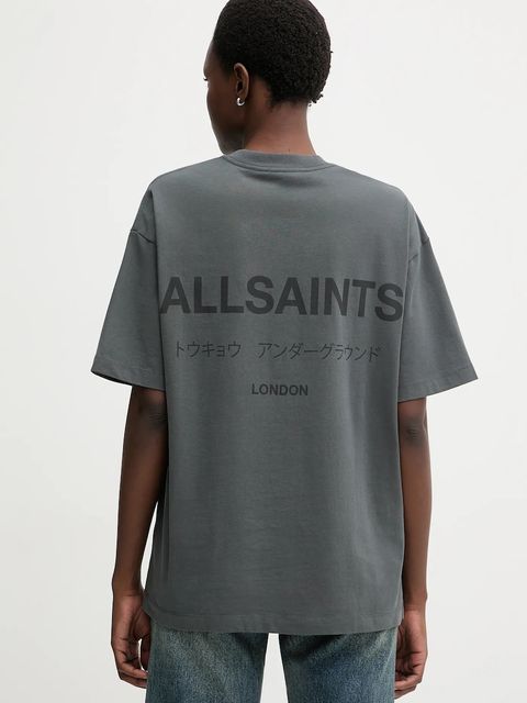AllSaints t-shirt bawełniany damski kolor szary W202JC - zdjęcie produktu nr 1