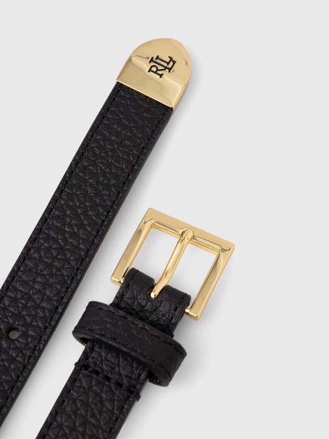 Lauren Ralph Lauren pasek skórzany kolor czarny - zdjęcie produktu nr 2