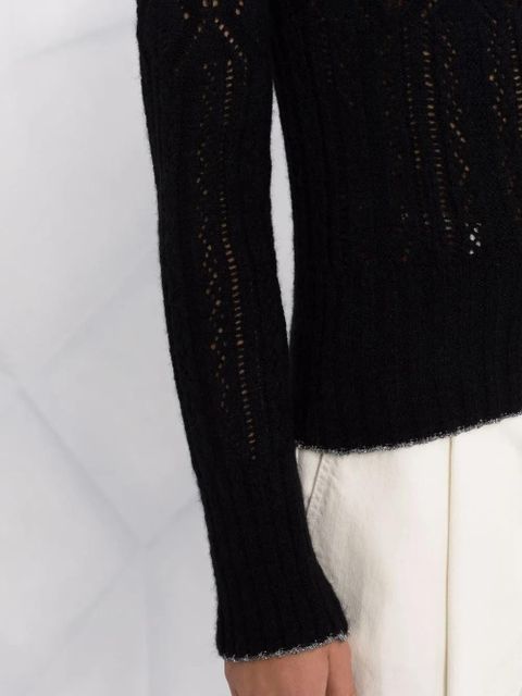 TWINSET semi-sheer knitted jumper - Black