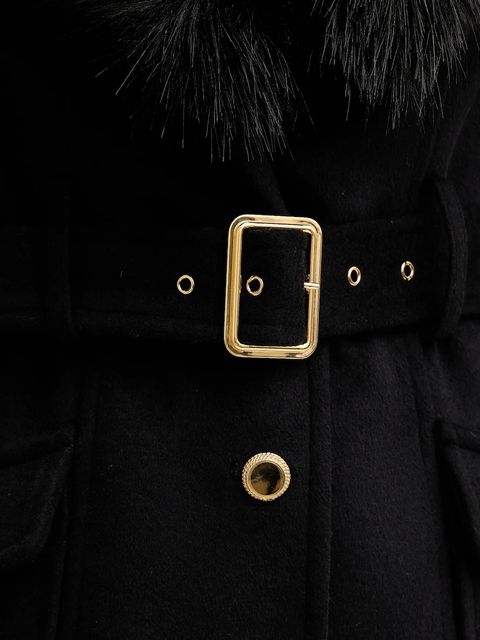 Marciano by Guess płaszcz z dodatkiem wełny ALICE kolor czarny 5BGL26 1799Z