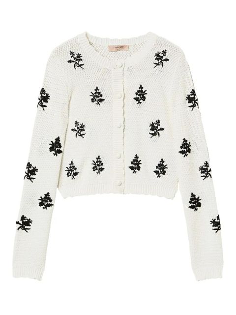 TWINSET embroidered knitted cardigan - White - zdjęcie produktu nr 1