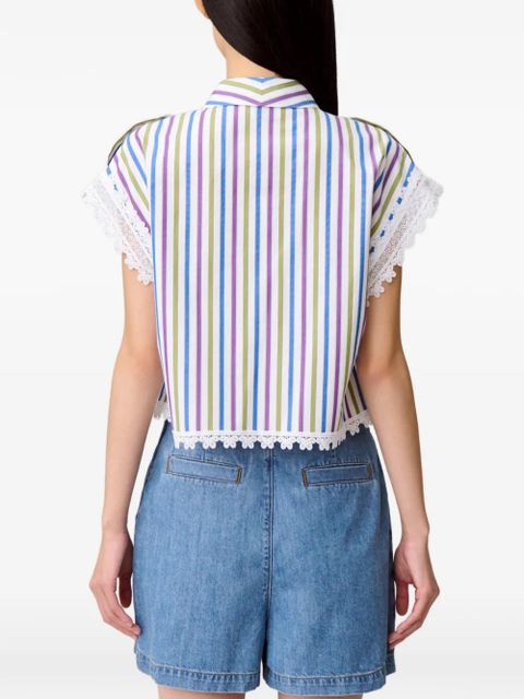 Claudie Pierlot striped lace shirt - White