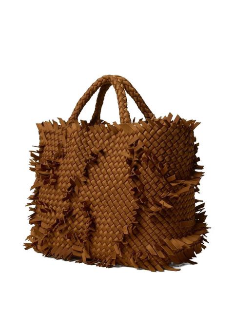 NAGHEDI St. Barths woven-design fringed-detail tote - Brown