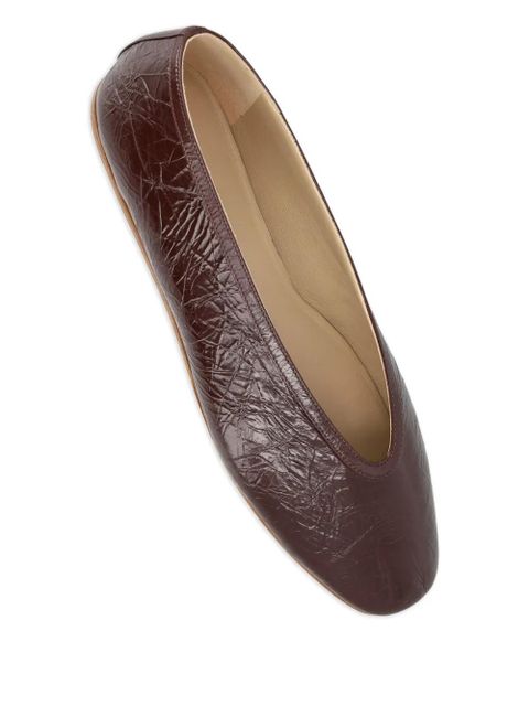Le Monde Beryl Luna textured-leather ballet flats - Purple